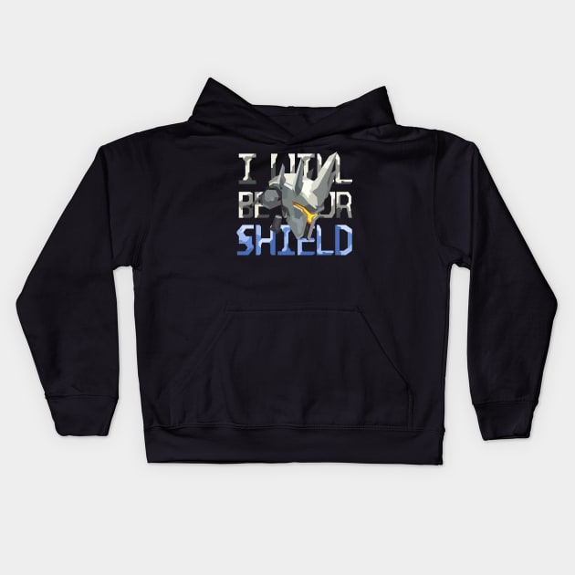 I Will Be Your Shield - Reinhardt Overwatch Kids Hoodie by No_One